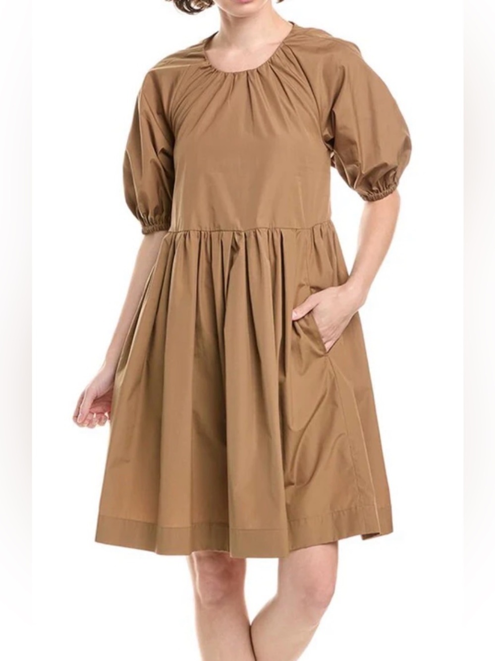 S MaxMara Tago midi. NWT. PUFF SLEEVES, GATHERED DETAIL, BACK SPARKLE WAIST BELT